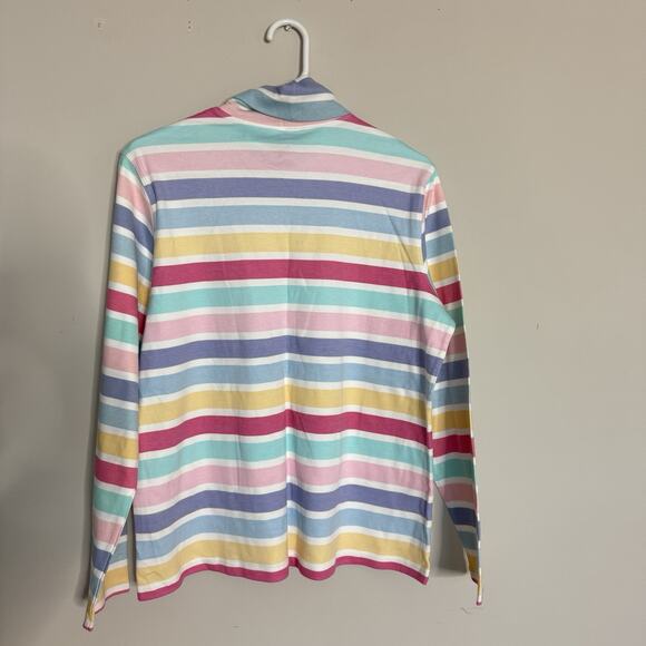 White Stag Womens Turtleneck Size XL Striped Pastel Easter Spring Colorful 80s - Picture 4 of 4